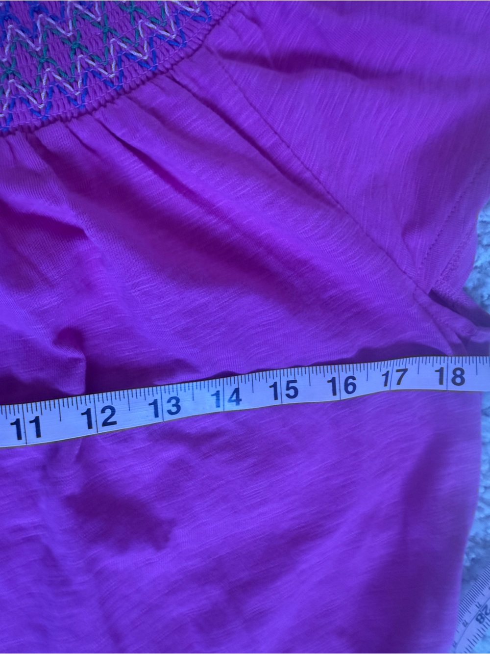 Boden Nina Smocked T-Shirt Dress Pink Cotton Short Sleeve Embroidered Size 6 - Picture 10 of 13